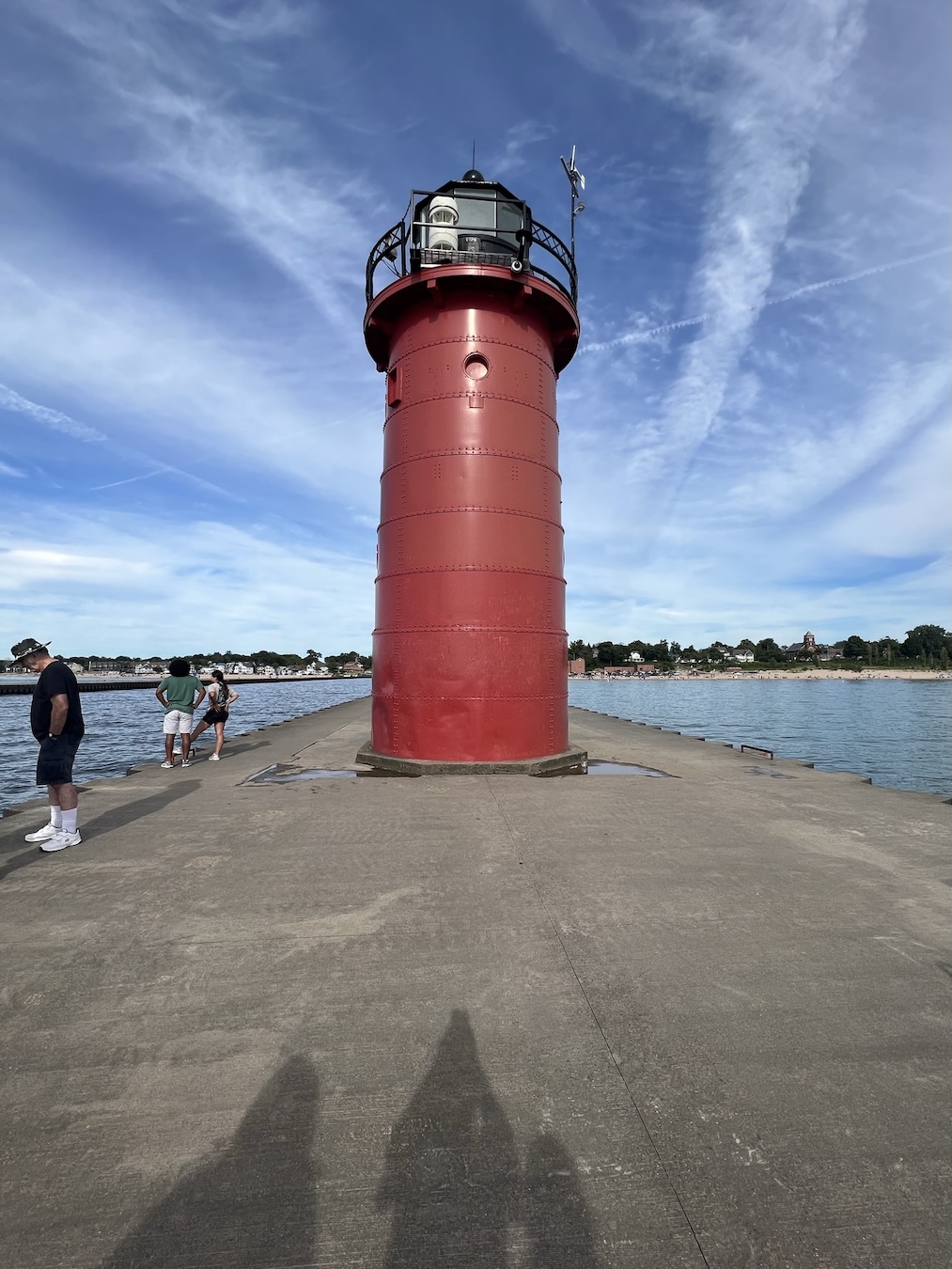 Red Lighthouse in South Haven Michigan